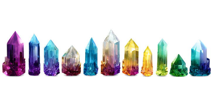 An array of prismatic crystals Transparent Background Images 