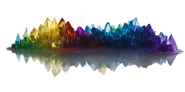 An array of prismatic crystals Transparent Background Images 