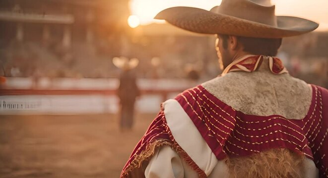 Bullfighter in the bullring.