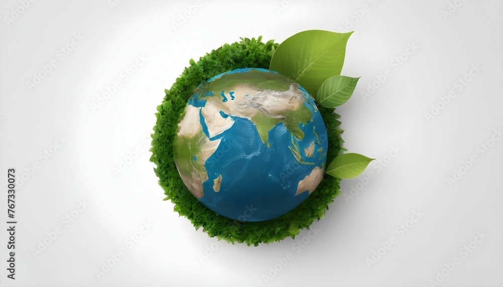 Wall mural invest in our planet. earth day concept background. ecology concept. design with globe map drawing a