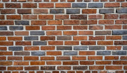 A detailed shot of a brick wall featuring a symmetrical checkered pattern using rectangle bricks as the building material 