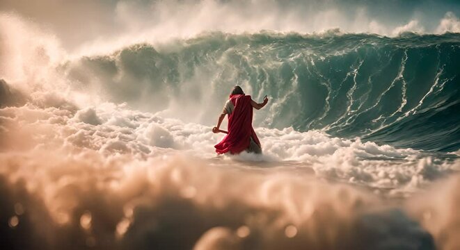 Moses opening the black sea.
