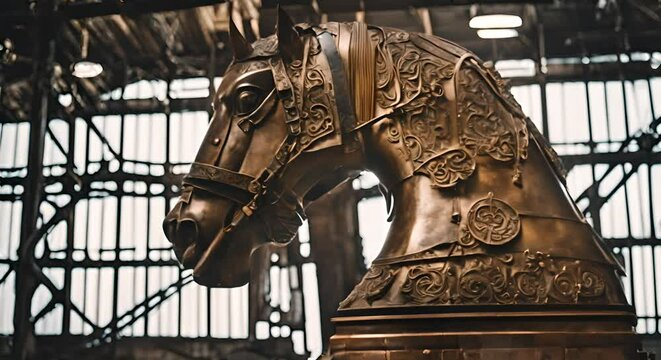 Trojan horse statue.