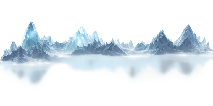 An ethereal landscape of floating crystal mountains Transparent Background Images 