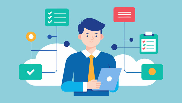 A glimpse at a task delegation app being utilized by a team leader to assign responsibilities and deadlines ensuring smooth operations in a