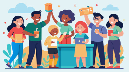 A group of enthusiastic employees organize a fundraiser event to support a nonprofit organization dedicated to improving access to education