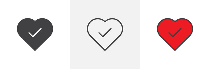 Heart Health and Wellness Choice Icons. Symbols for Good Health and Right Decisions.