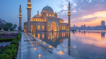 view of Heydar Mosque, Baku, Azerbaijan - obrazy, fototapety, plakaty