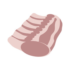 Pork loin, vector flat illustration. Healthy food and vitamins.