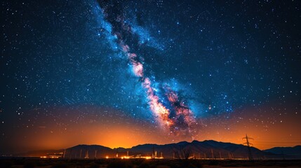 Naklejka na ściany i meble Milky Way in clear sky
