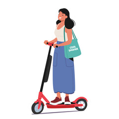 Woman Glides Smoothly Through The City Streets On An Electric Scooter, Embodying Urban Mobility And Eco-friendly Travel