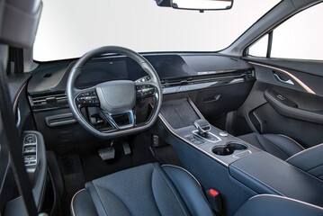 Interior of a passenger car with a dashboard - 767335680