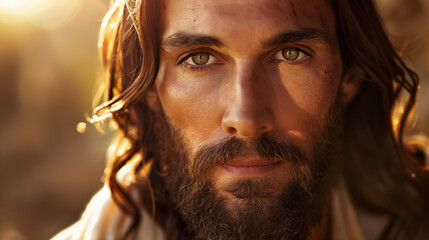 .Close-up portrait of Jesus Christ..