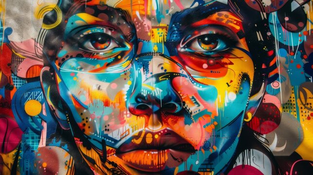Multicolored Portrait of a Womans Face