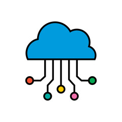 Cloud network vector illustration. Cloud technology icon.