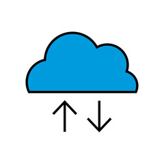Cloud computing vector illustration. Cloud technology icon.