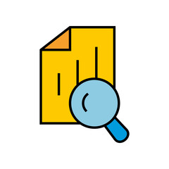 File search vector illustration. Find document icon.