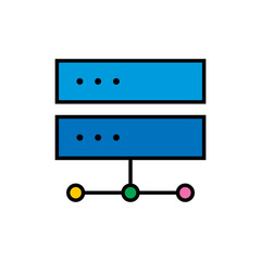 Data server vector illustration. Computer network icon.