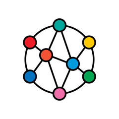 Global network vector illustration. Global technology icon.