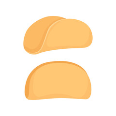 Delicious empty baked unfilled taco dough