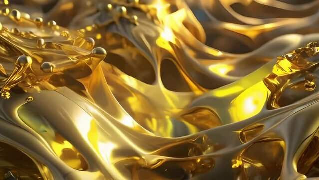 Abstract background video with extraordinary golden shapes, ideal for the monitor