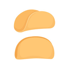 Delicious empty baked unfilled taco dough