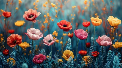 Beautiful background with wild flowers 
