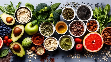 Nutritious and Wholesome Superfood Selection for Clean Eating and Balanced Lifestyle