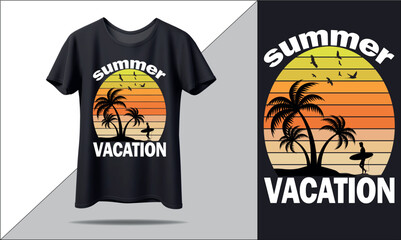 Summer T Shirt Design with black mockup
