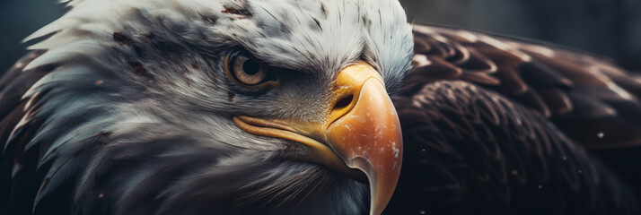 close-up of majestic eagle with intense gaze, epic wild animal wallpaper