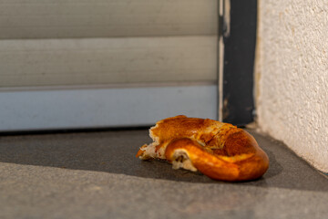 an old pretzel on the street