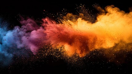 A captivating explosion of colored powder