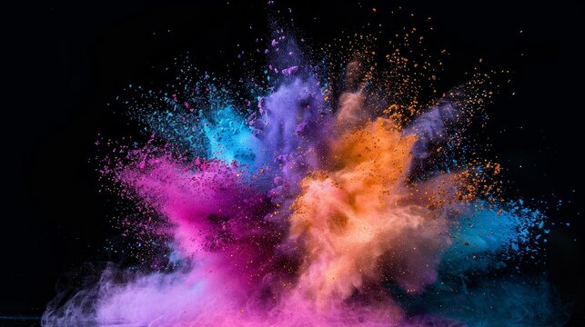 A captivating explosion of colored powder