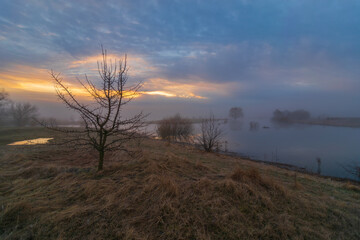 sunrise over the lake