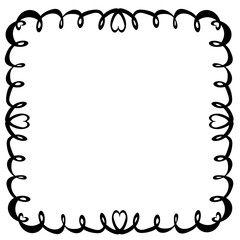 Black original frame drawn in doodle style on a white background