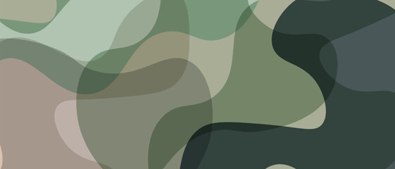 Seamless modern camouflage design with organic wavy shapes in earth tones