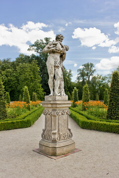 statue in the garden of Wilanow Palace  in Warsaw, Poland