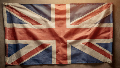 United Kingdom flag on paper background. Vintage style toned picture.
