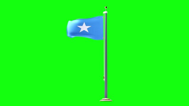 3d animation of the Somalian flag being hoisted