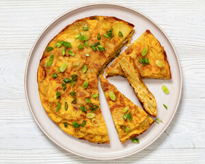 spanish potato omelette tortilla espanola on plate