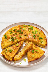 spanish potato omelette tortilla espanola on plate