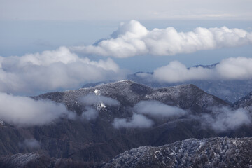 spring in the mountains. above the clouds - 767348646