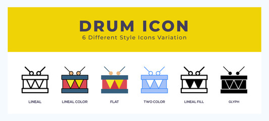 Drum icons set of simple vector illustration.