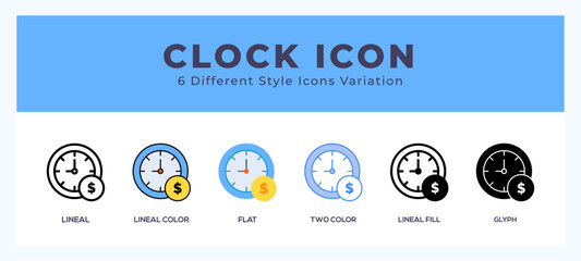 Clock icon vector for web. and mobile app - obrazy, fototapety, plakaty
