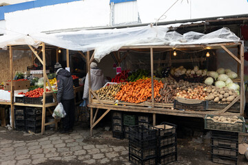 vegetable stall at the market 