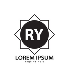 letter RY logo. RY. RY logo design vector illustration for creative company, business, industry - obrazy, fototapety, plakaty