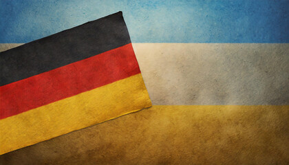 Germany and Ukraine Flags as an  vintage country symbol of patriotism and European culture 
