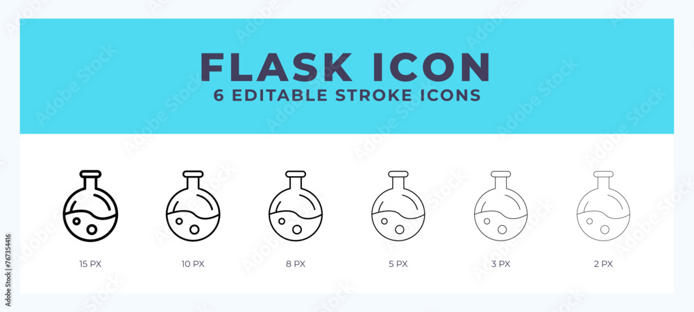 Poster flask icon in thin line. bold line. regular line. editable stroke.