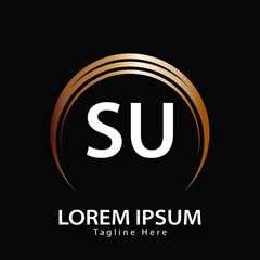letter SU logo. SU. SU logo design vector illustration for creative company, business, industry