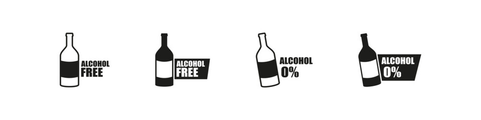 Alcohol free vector icon. Non alcoholic product icons.